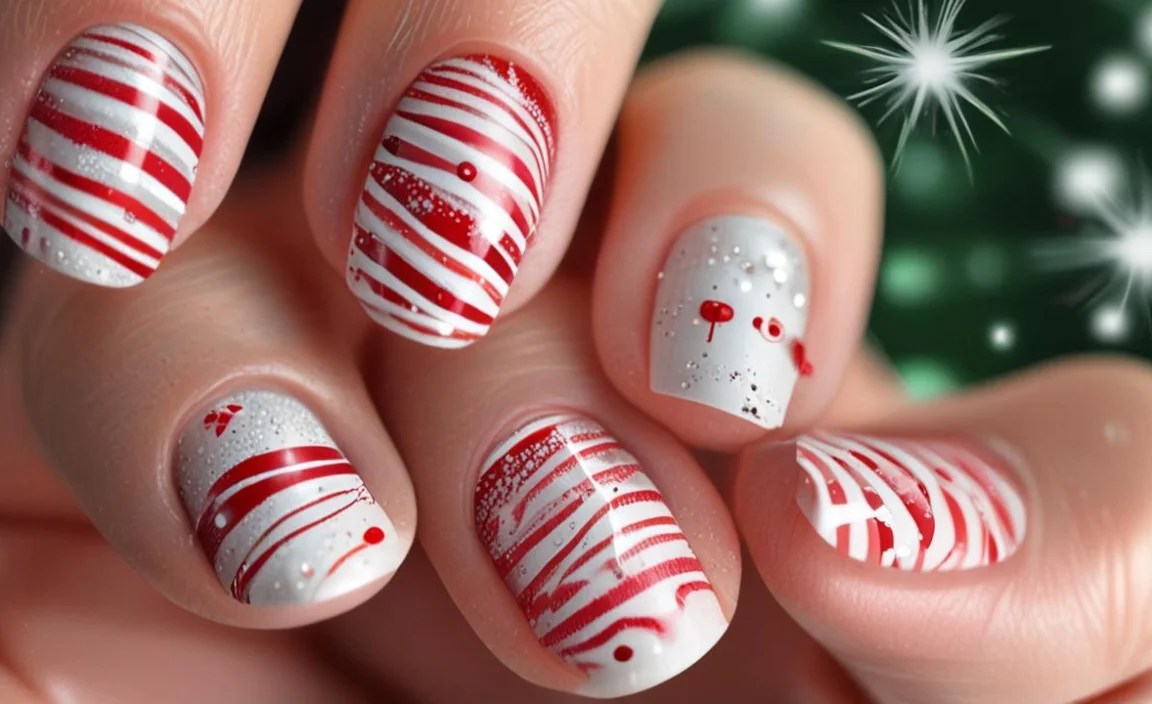 Festive Candy Cane Nail Designs For A Fun Holiday Look! 4 Popular Candy Cane Nail Design Styles