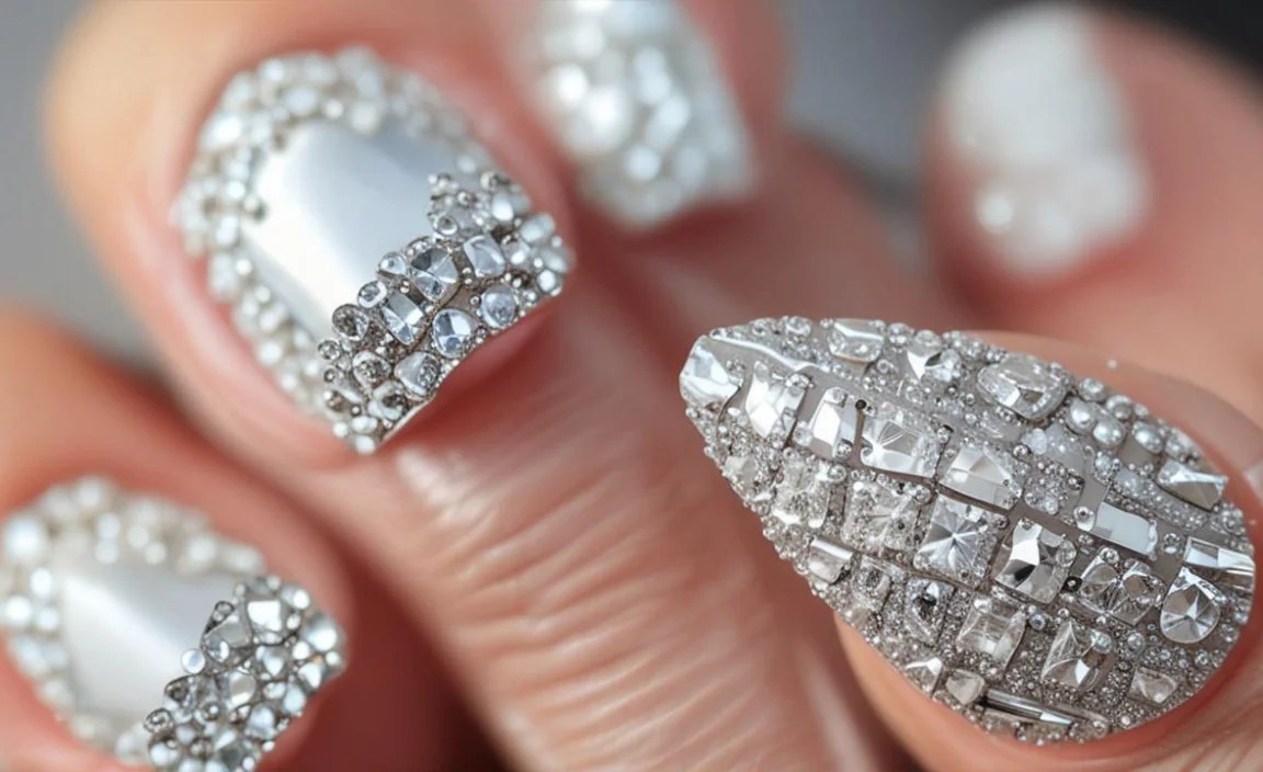 Stunning Bridal Rhinestone Nails For Your Perfect Day! 5 Step-by-Step Application Process