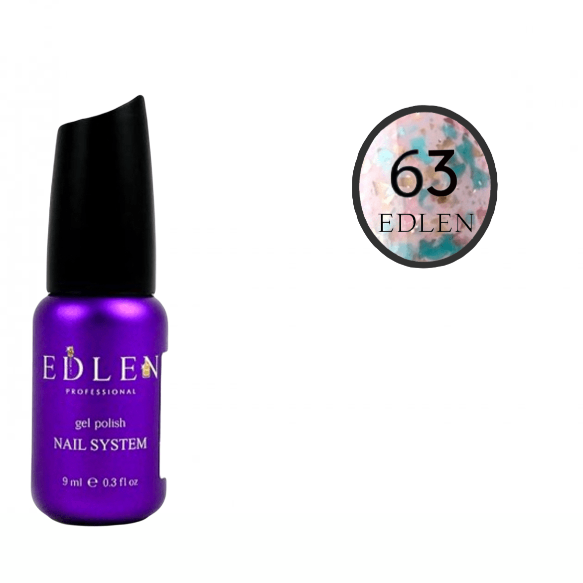 ᐉ EDLEN French base POTAL №63 Молочна із зеленозолотою поталлю, 9 ml