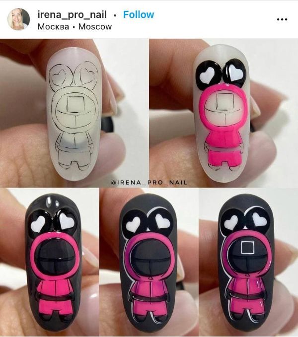 20 Squid Game Nail Designs with Tutorials for 2025 NAILSPIRATION