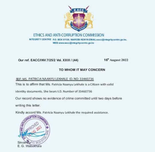 EACC Warns Against Fraudsters Issuing Counterfeit Integrity Clearance