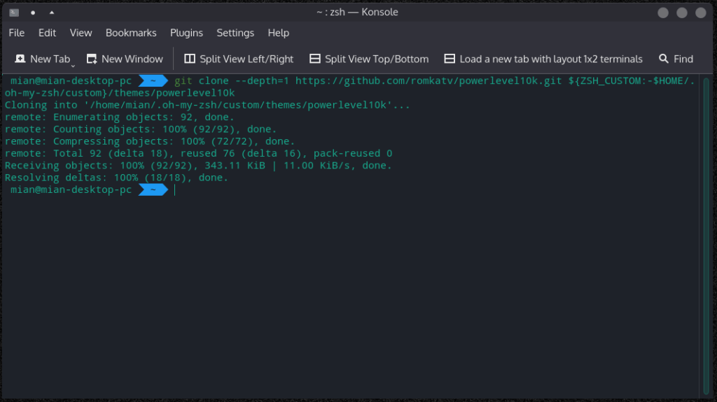 Install and configure Powerlevel10k Zsh theme