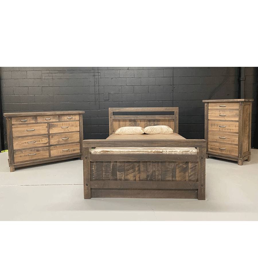 Timber Rustic Bedroom Set Solid Wood Dresser, Nightstand, Chest