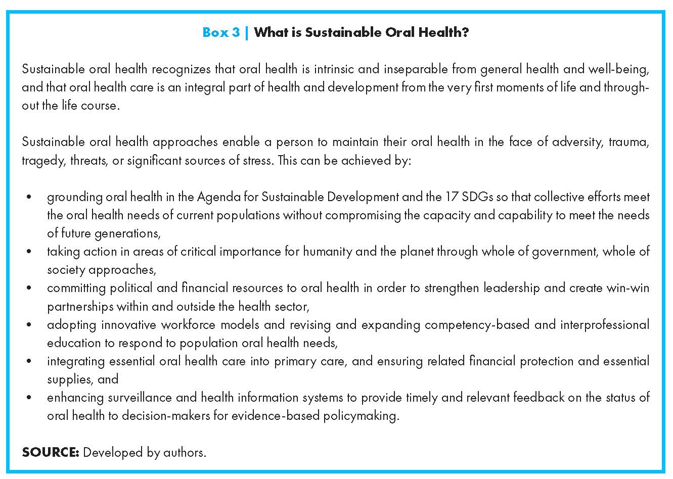 Achieving Oral Health for All through Public Health Approaches
