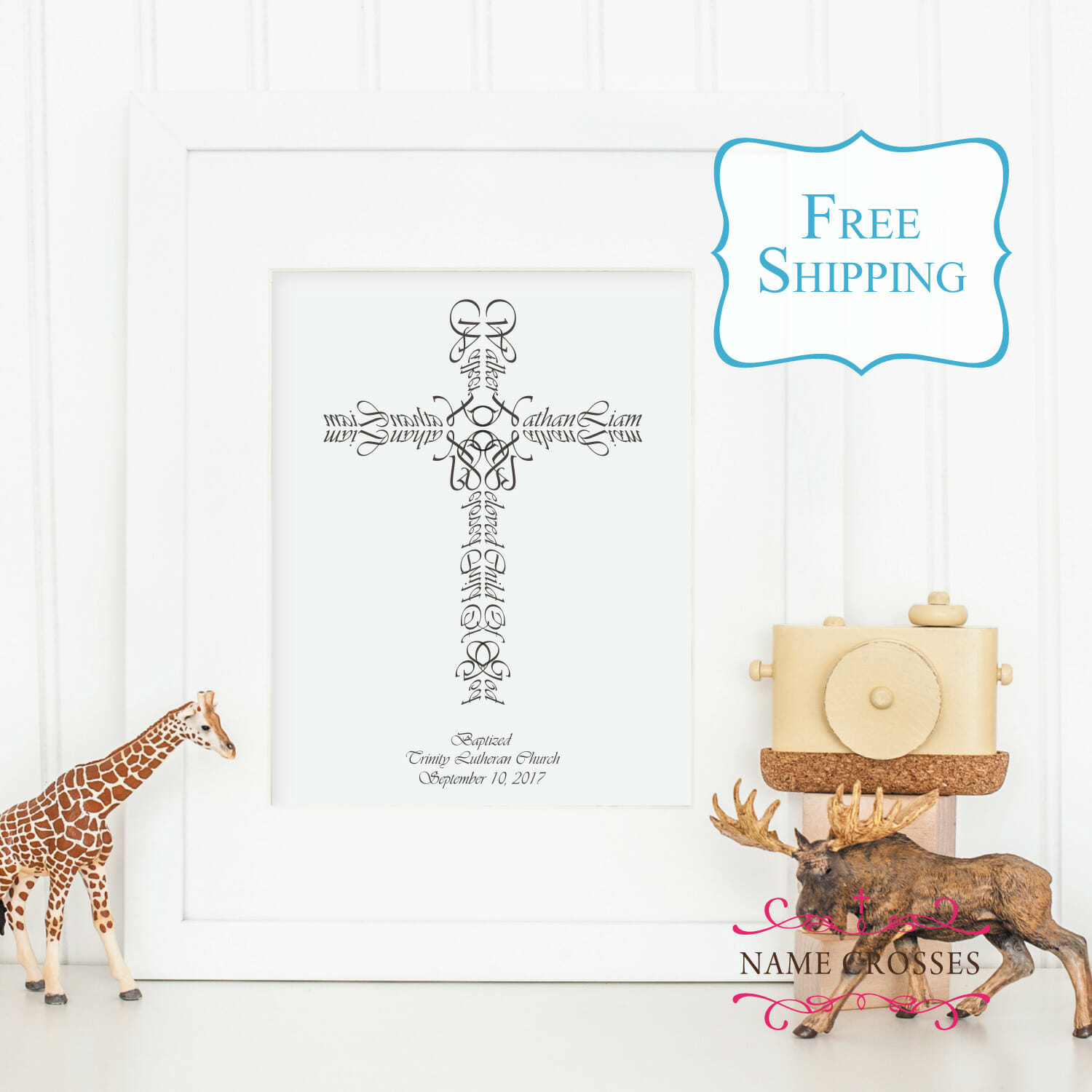 Baptism Cross for Boys Name Crosses