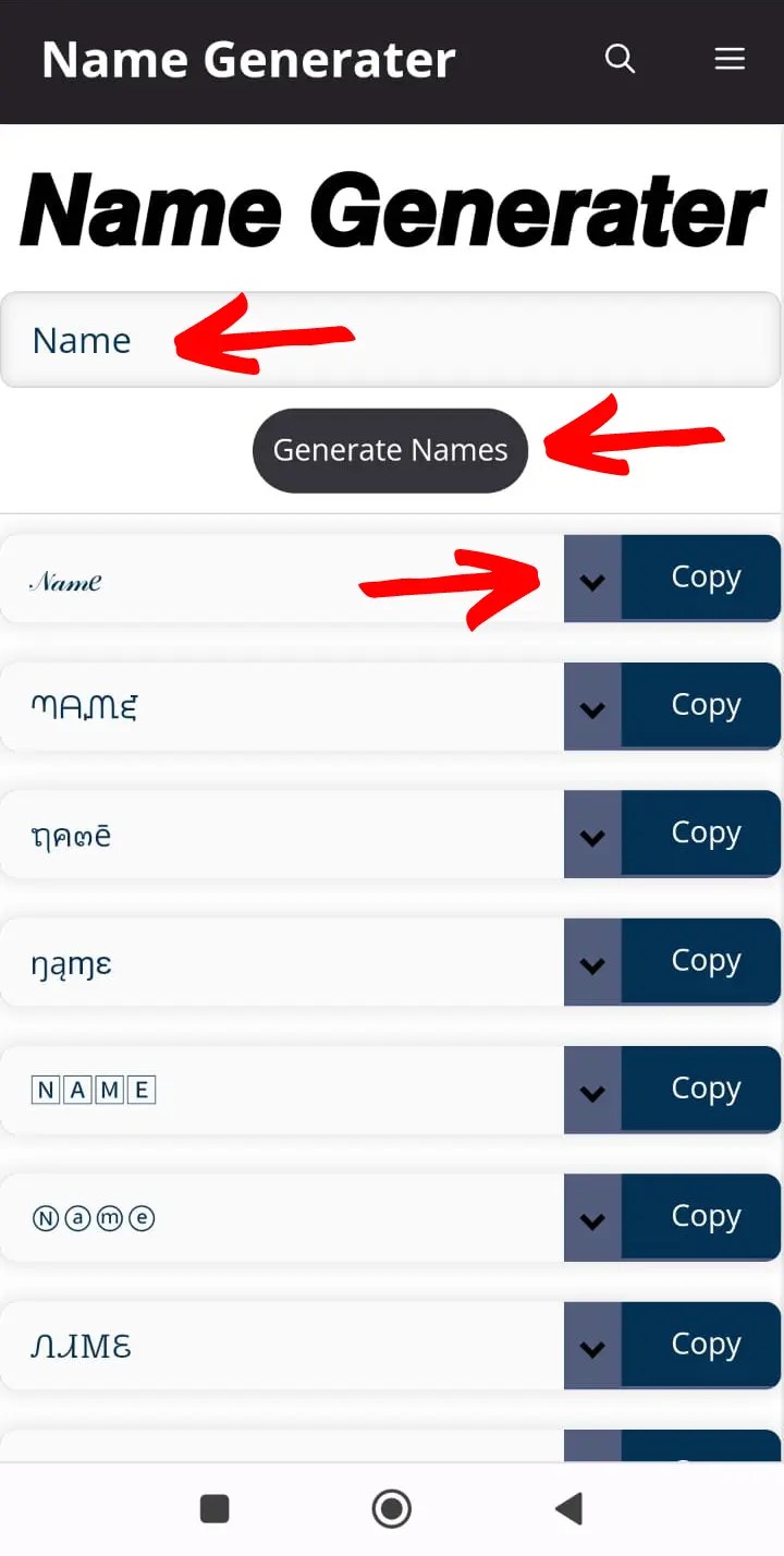 ᐈ Name Generater with Symbols⎝⎝ Name Generater
