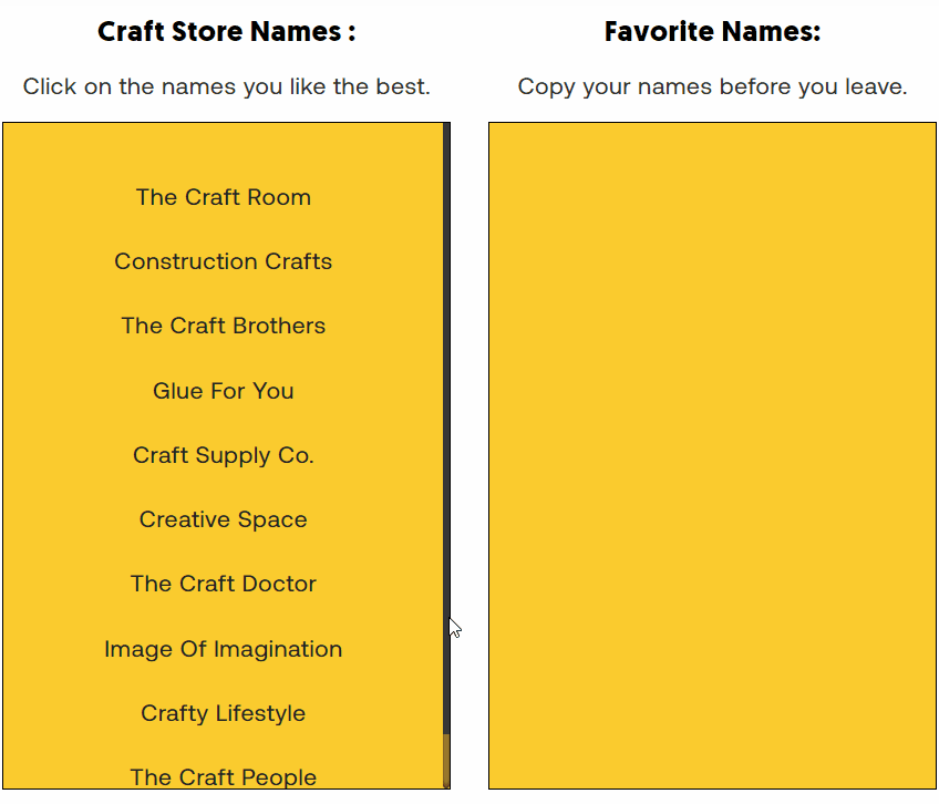 Craft Store Name Generator 1000+ Craft Shop Name Ideas