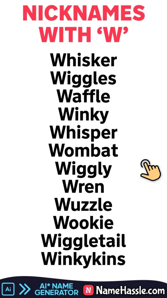 1200+ Catchy Nicknames That Start With W (Generator) [2024]