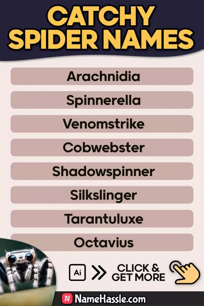 1600+ Cool Catchy & Unique Spider Names Generator 2024