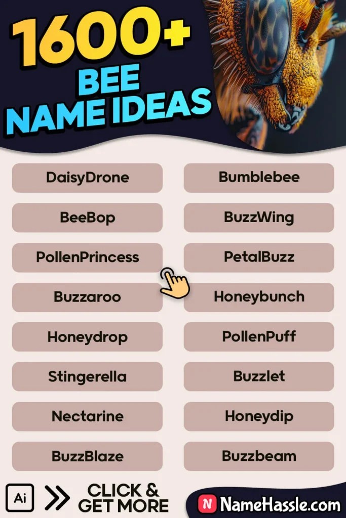 1825+ Cool And Funny Bee Names Ideas (Generator) 2024