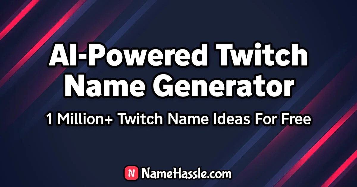 AIPowered Twitch Name Generator 🎮 in 2024 + Free Logo 🎁