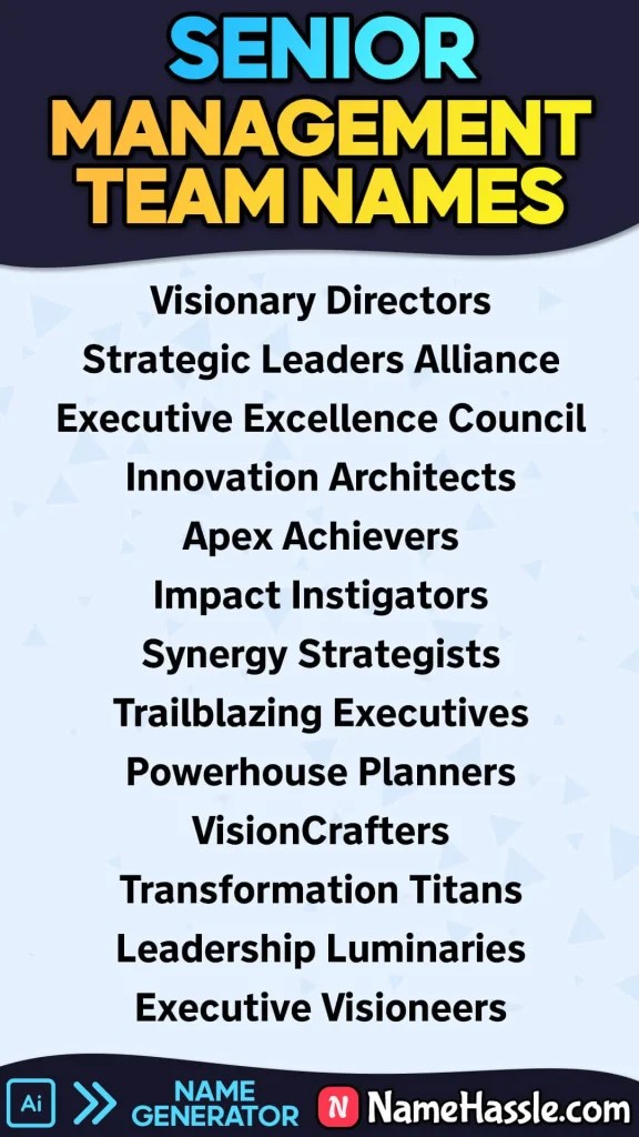 1600+ Unique Leadership Team Names Ideas (Generator)