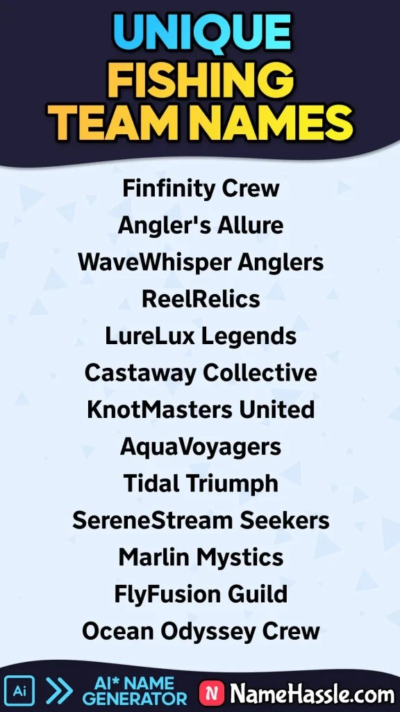 1600+ Unique & Funny Fishing Team Names Ideas (Generator)