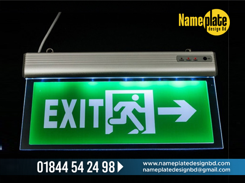 emergency fire exit name plate bd, emergency exit ligh, exit light