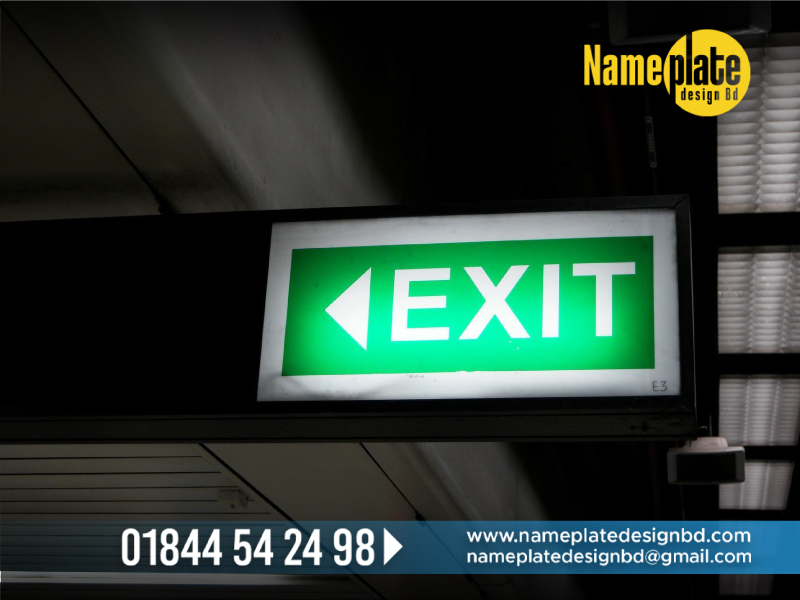 emergency fire exit name plate bd, emergency exit ligh, exit light