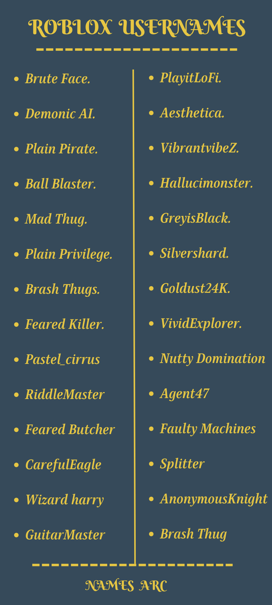 600+ Catchy Roblox Usernames For You Namesarc
