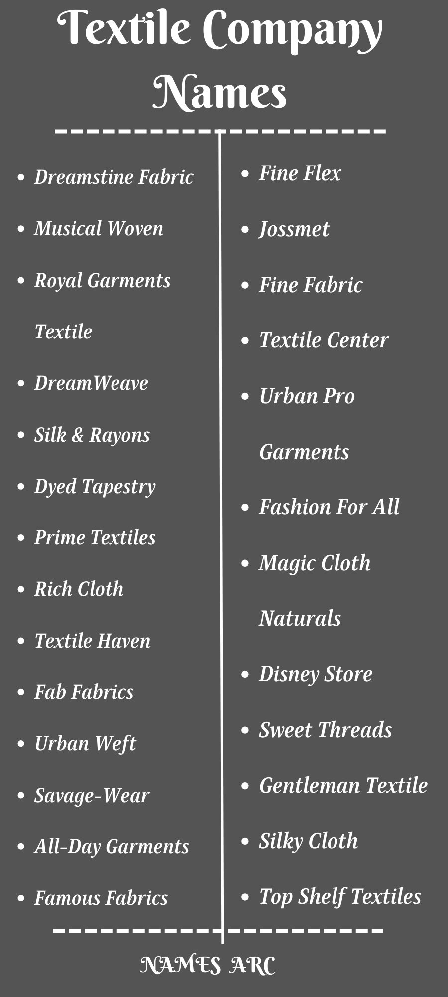 600+ Catchy Textile Company Names Ideas For You Namesarc