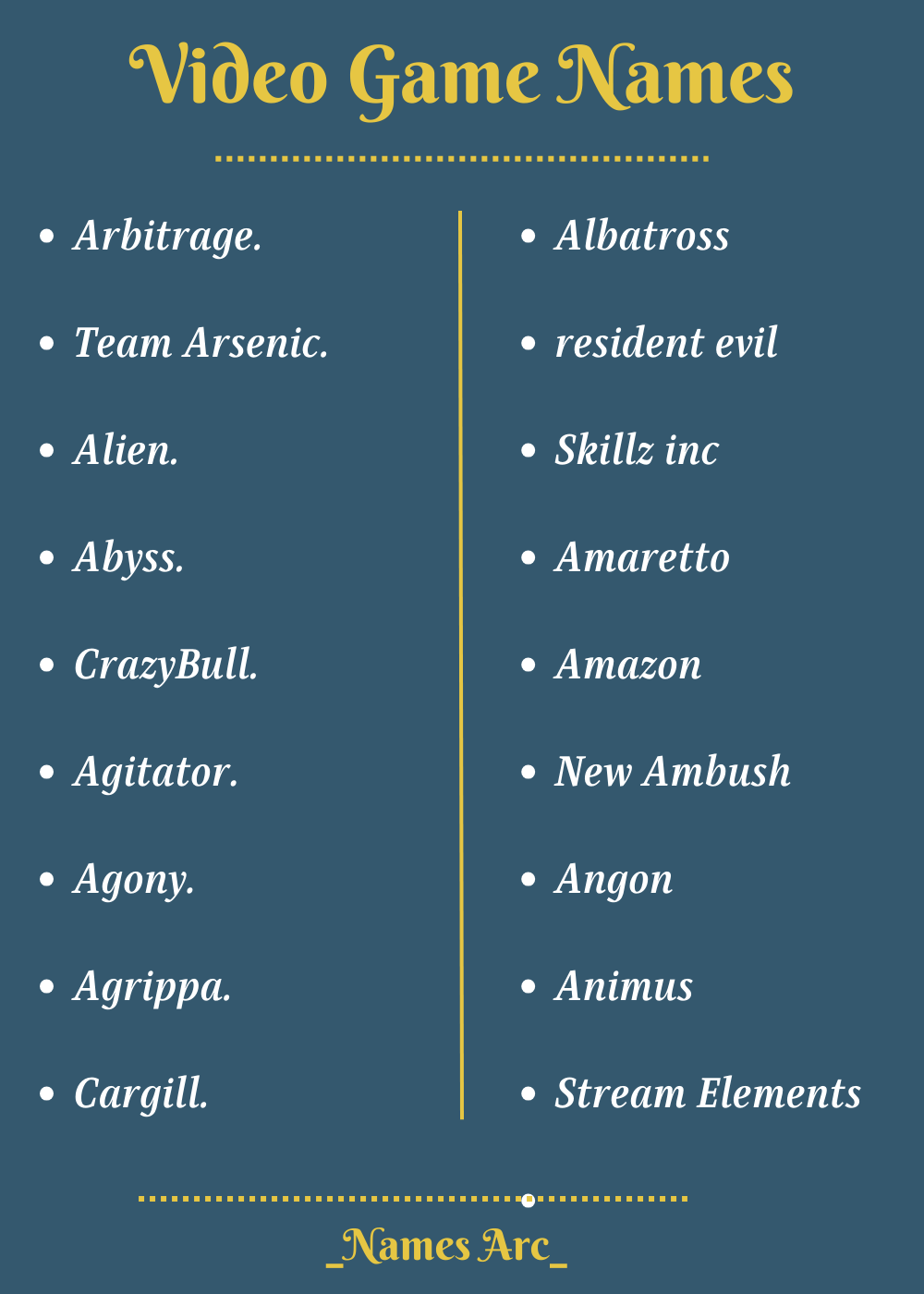 400+ Unique and Best Video Game Names Namesarc(09)