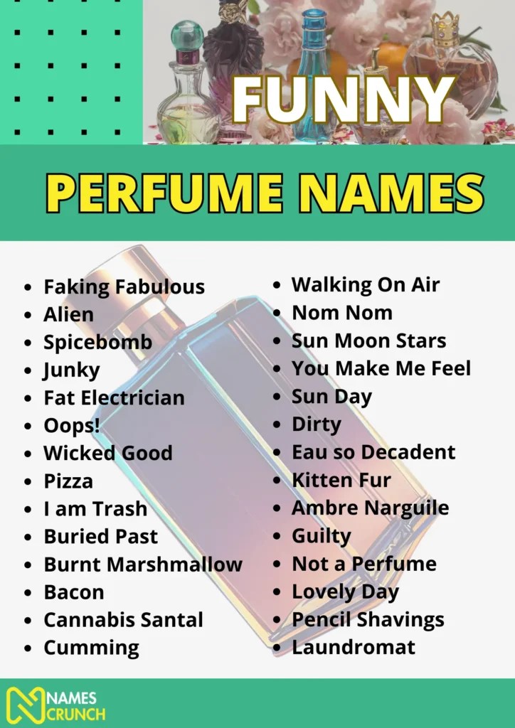 Funny Perfume Names (Splash of Laughter) Names Crunch