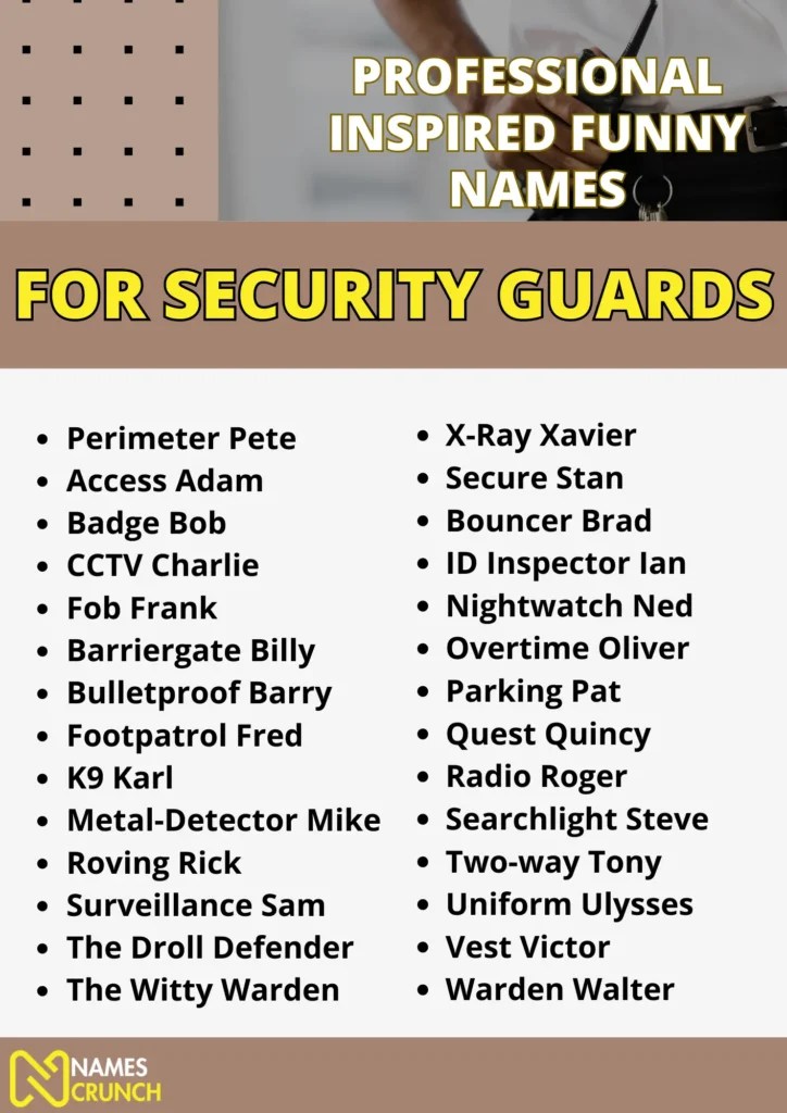 100+ Funny Names for Security Guards! (Clever Nicknames) Names Crunch