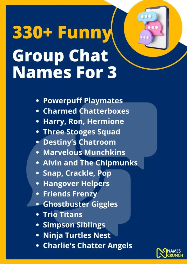 330+ Funny Group Chat Names For 3! Names Crunch