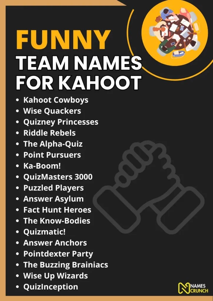 170+ Funny Team Names for Kahoot Names Crunch