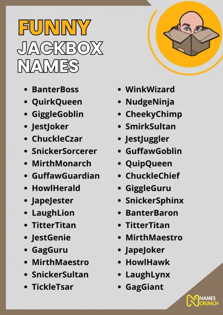 520+ Funny Jackbox Names [Best Ideas] Names Crunch
