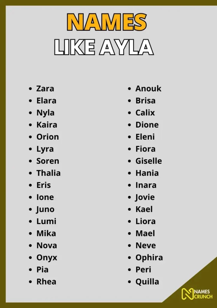 Names Like Ayla [260+ Best Ideas] Names Crunch