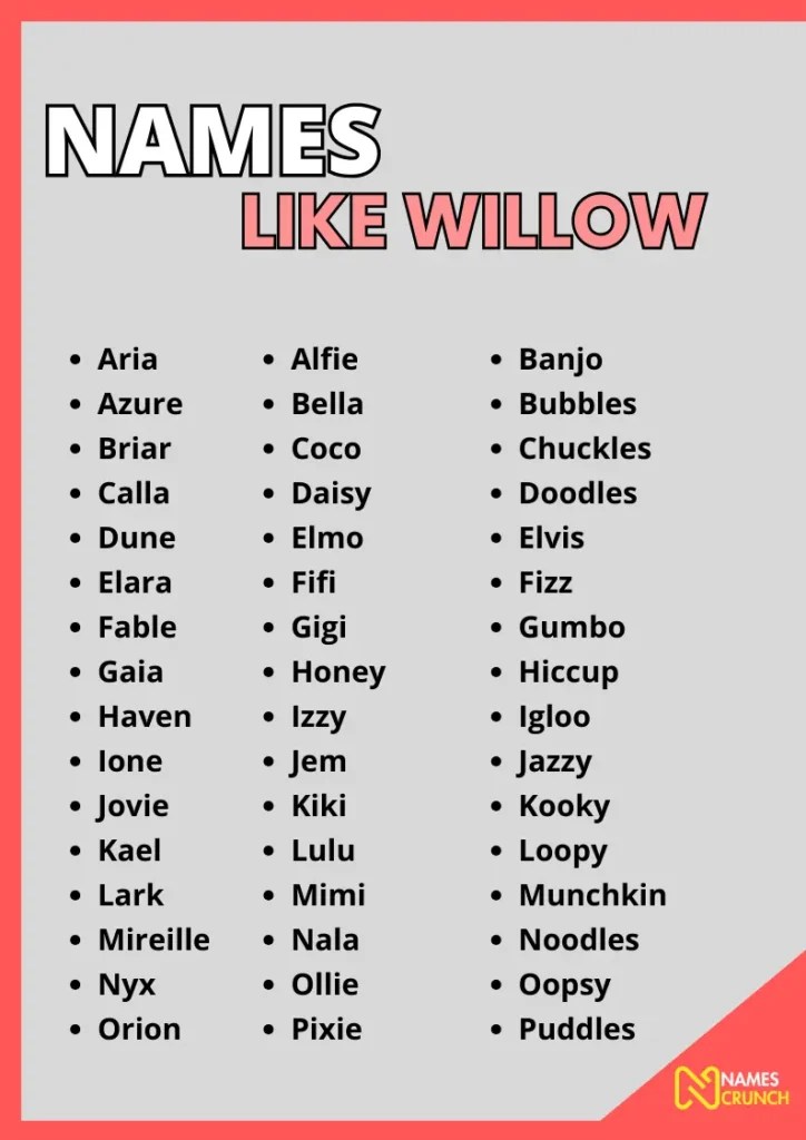 Names Like Willow [320+ Unique Ideas] Names Crunch