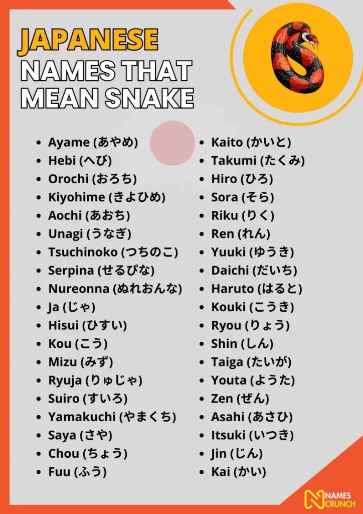 350+ Japanese Names That Mean Snake Names Crunch