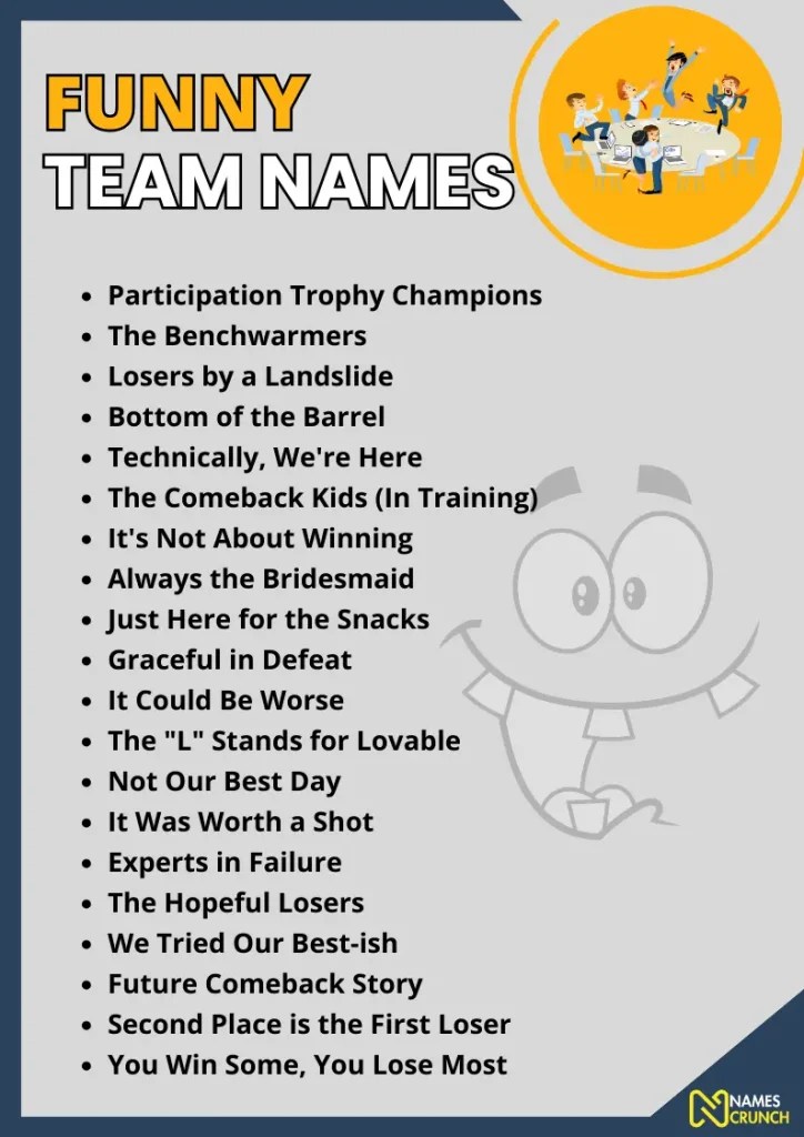 790+ Funny Team Names for Every Group! Names Crunch
