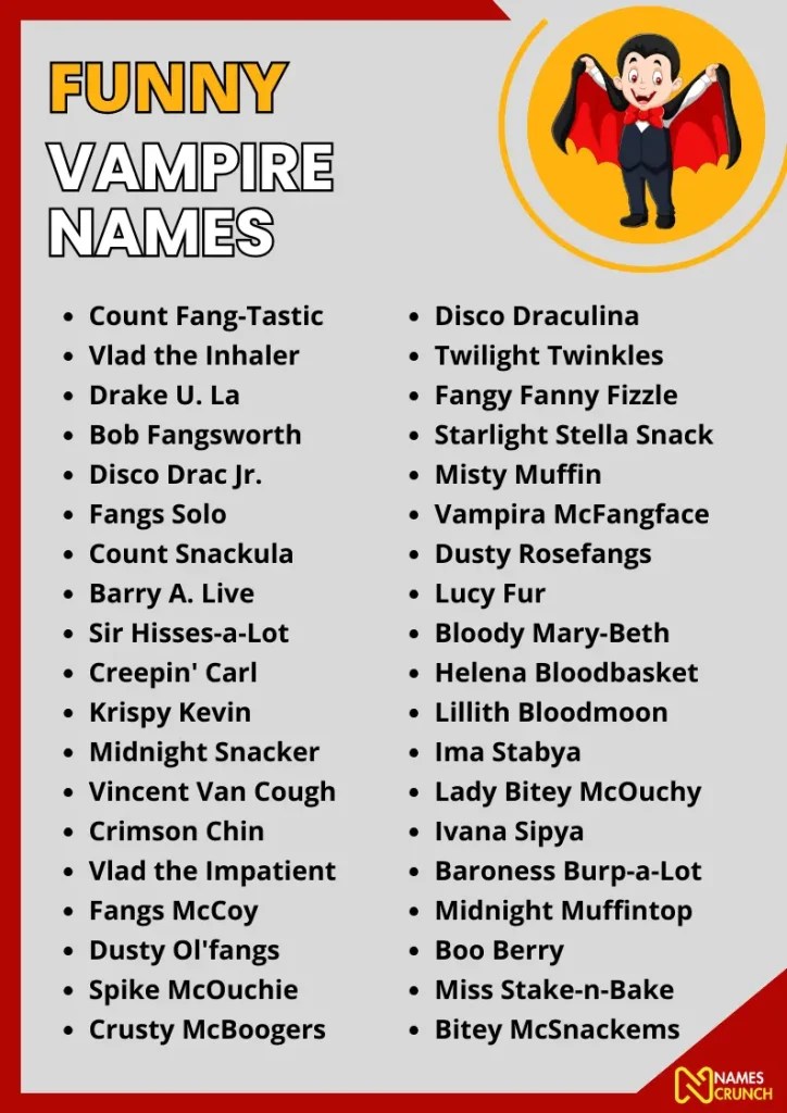 600+ Funny Vampire Names Names Crunch
