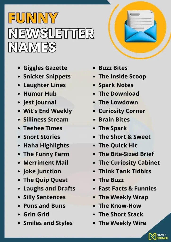 590+ Funny Newsletter Names to Spark Your Creativity Names Crunch