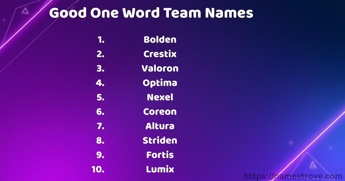 400+ One Word Team Names Best, Funny & Unique Picks Names Trove