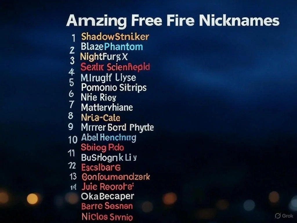 1000+ Amazing Free Fire Nicknames 2025 NamesWrite(03)