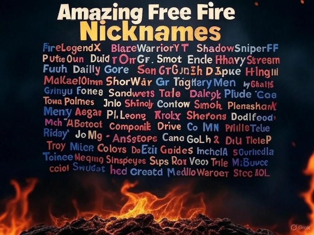 1000+ Amazing Free Fire Nicknames 2025 NamesWrite(05)