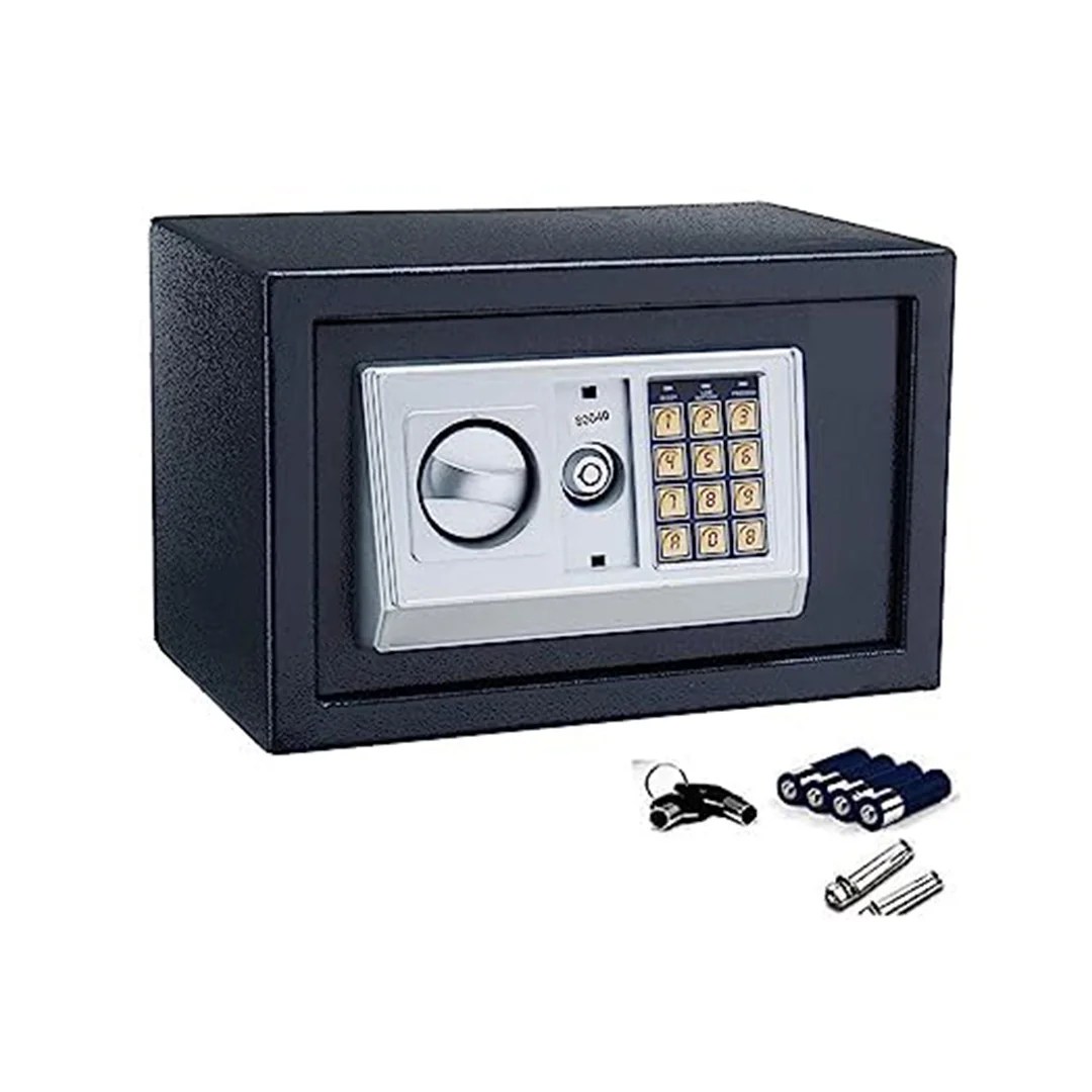Gobbler Digital Electronic Safe With Pin Code & Key Access (Light Grey