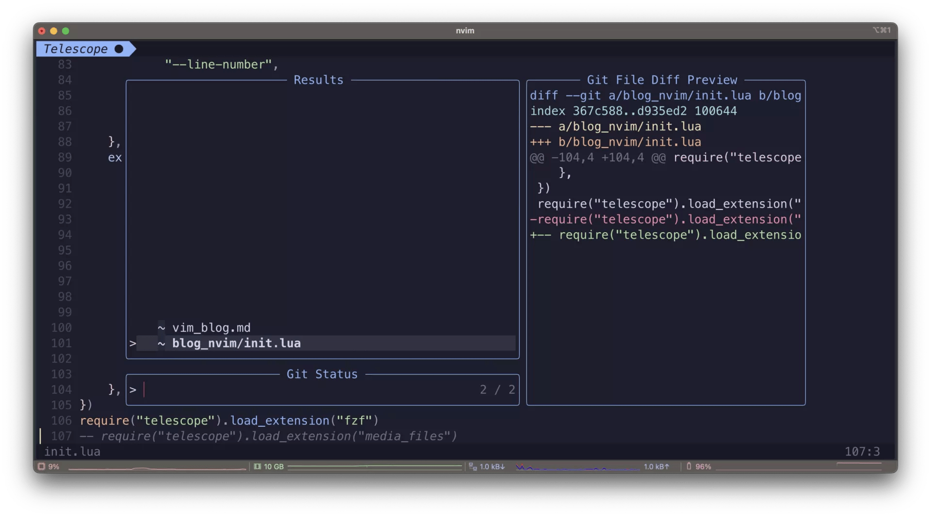 【Mac】NeovimでTelescopeを設定する ナミレリブログ