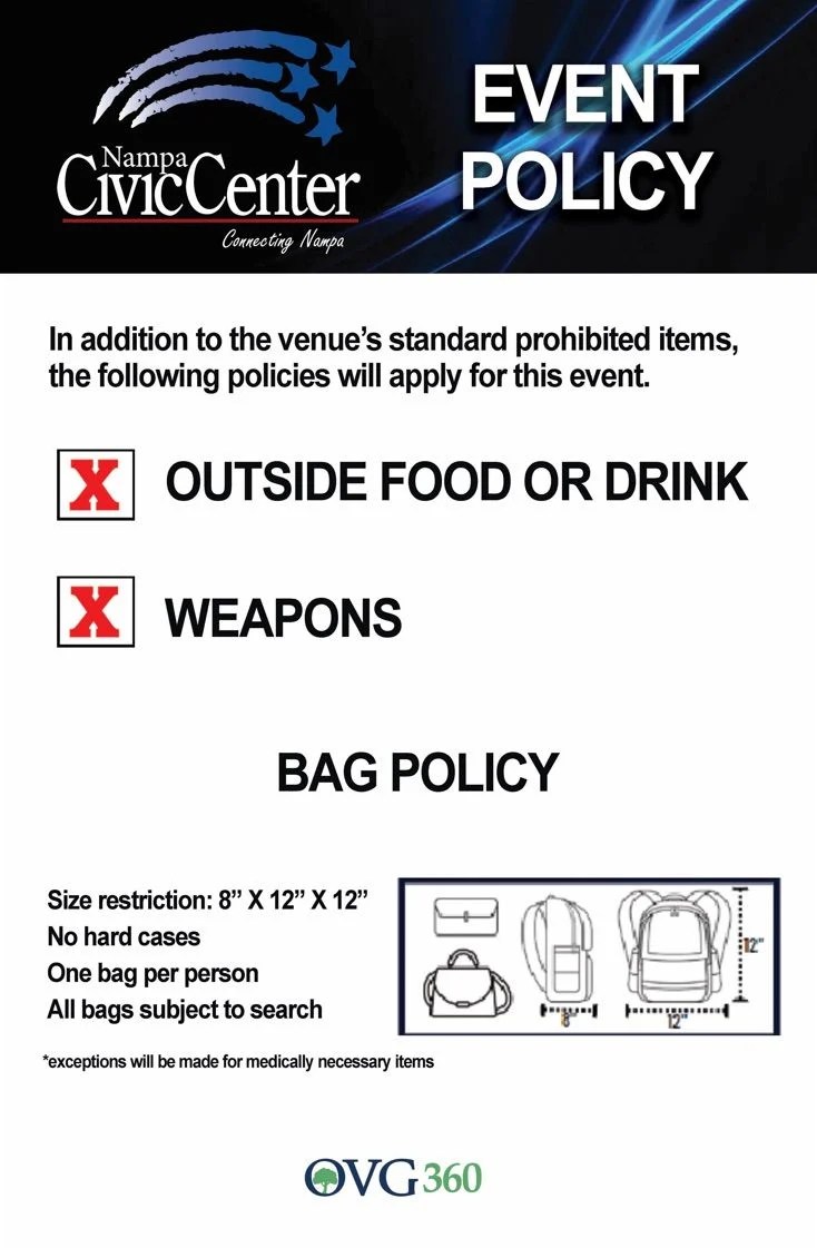 Venue Policy Nampa Civic Center