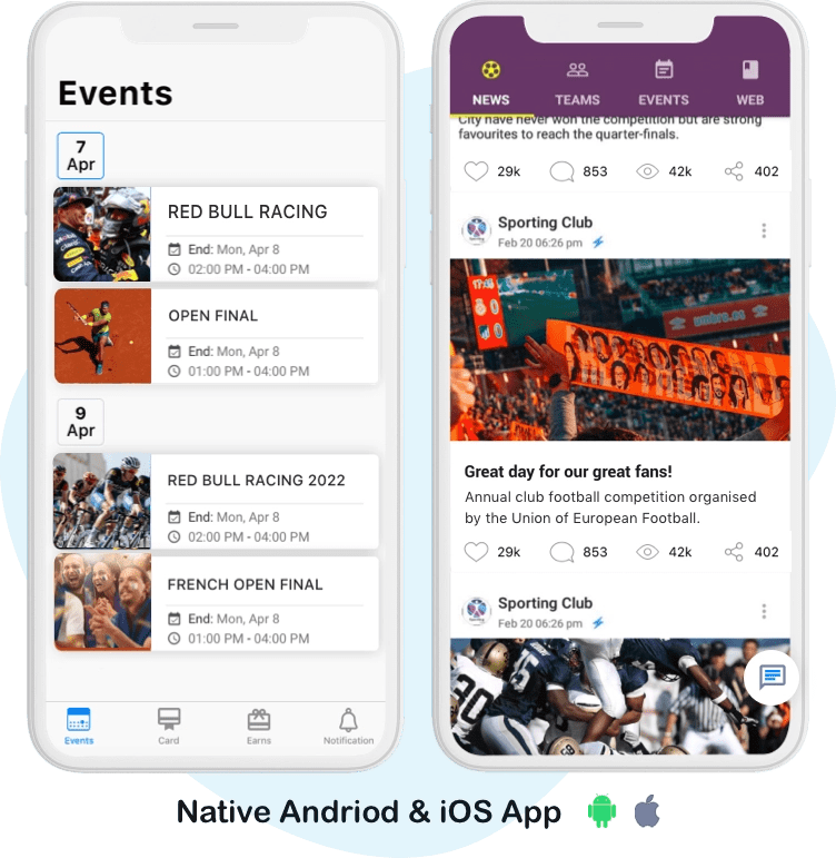 Build Sports App No code nandbox App Builder