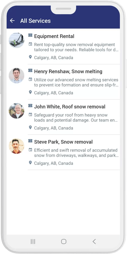 Snow Removal App nandbox Native App Builder