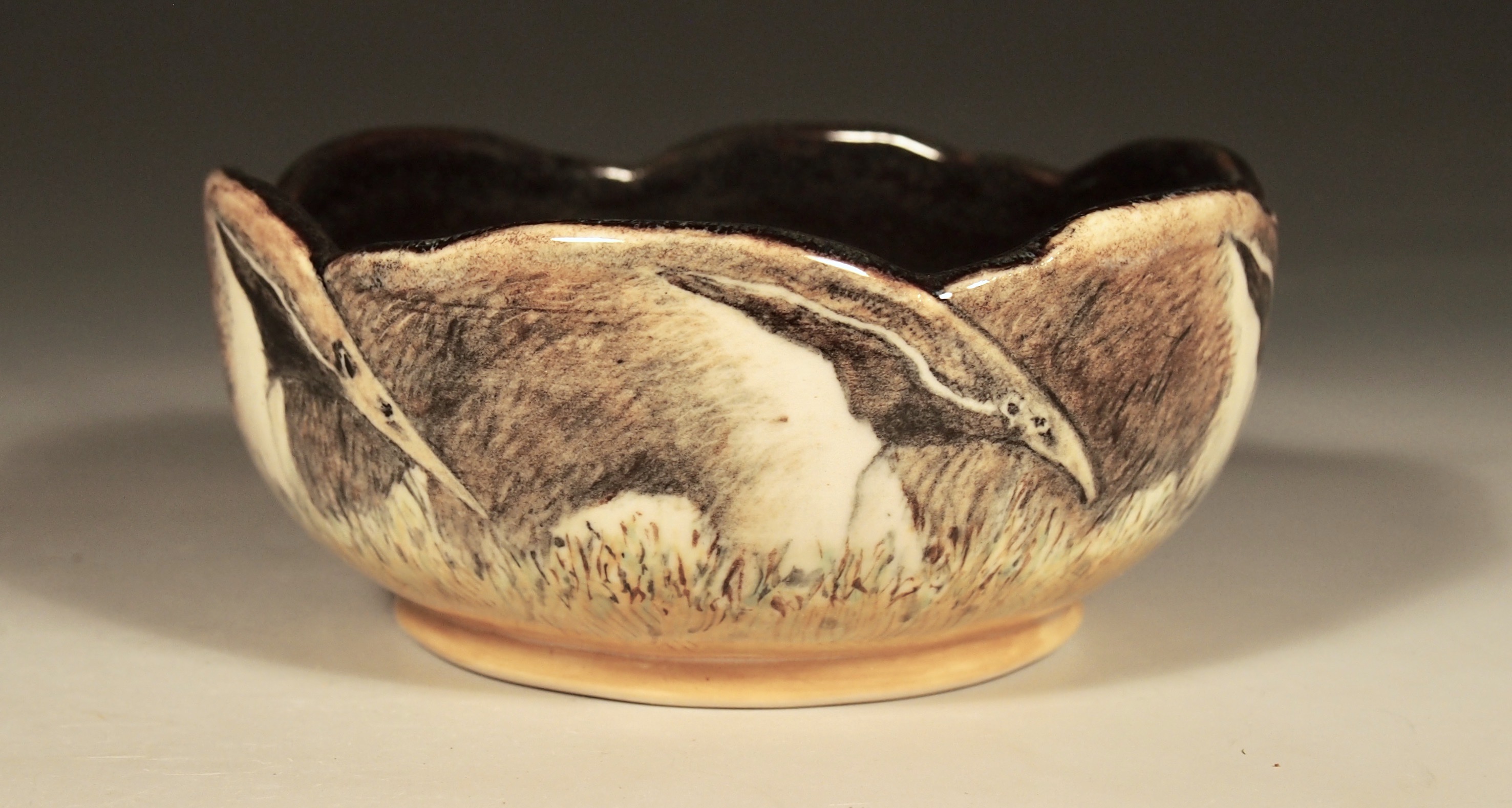 Hand Painted Pottery with Animal and Dog Art by Nan Hamilton Boston MA