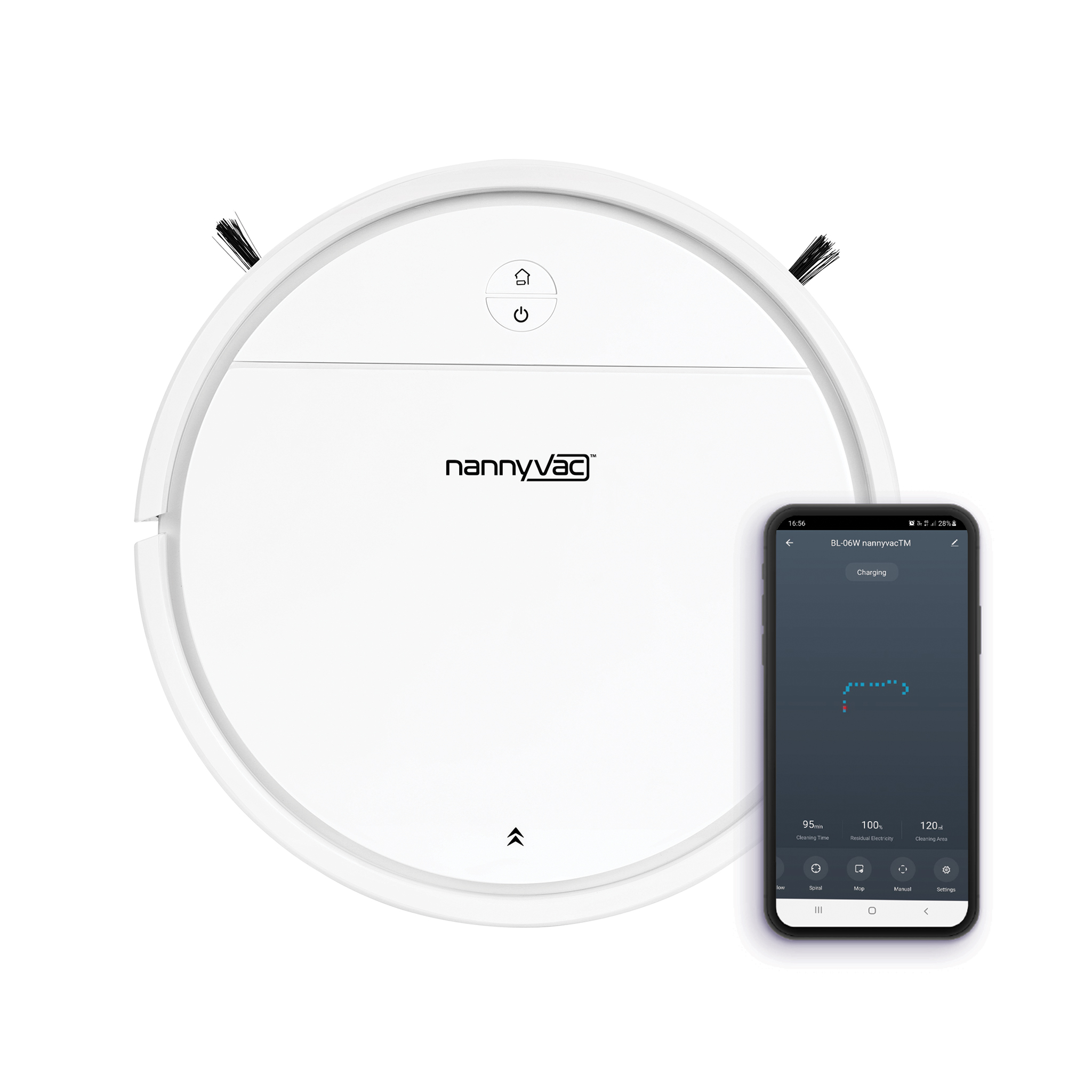 nannyvac™ Gyro Navigation Smart Robot Vacuum BL06W nannyvac™