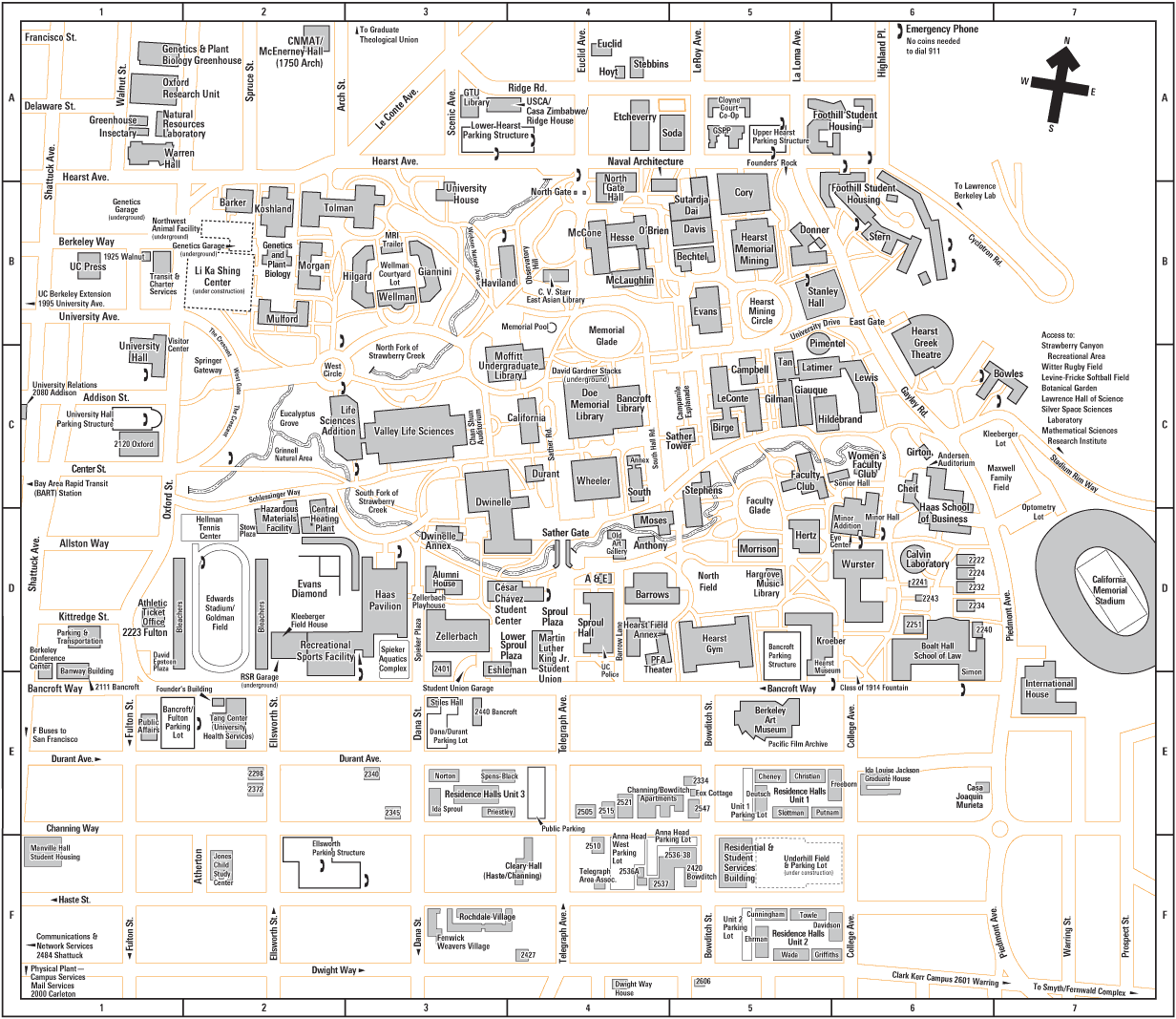 Campus Map University of California, Berkeley