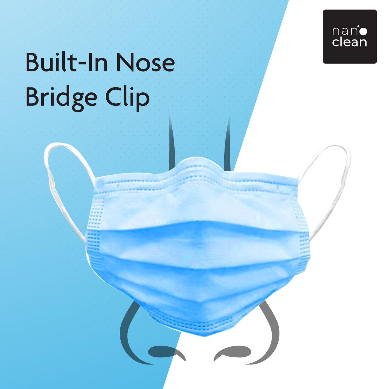 Nasofilters 3Ply Surgical Mask Pack of 50 Nanoclean Store