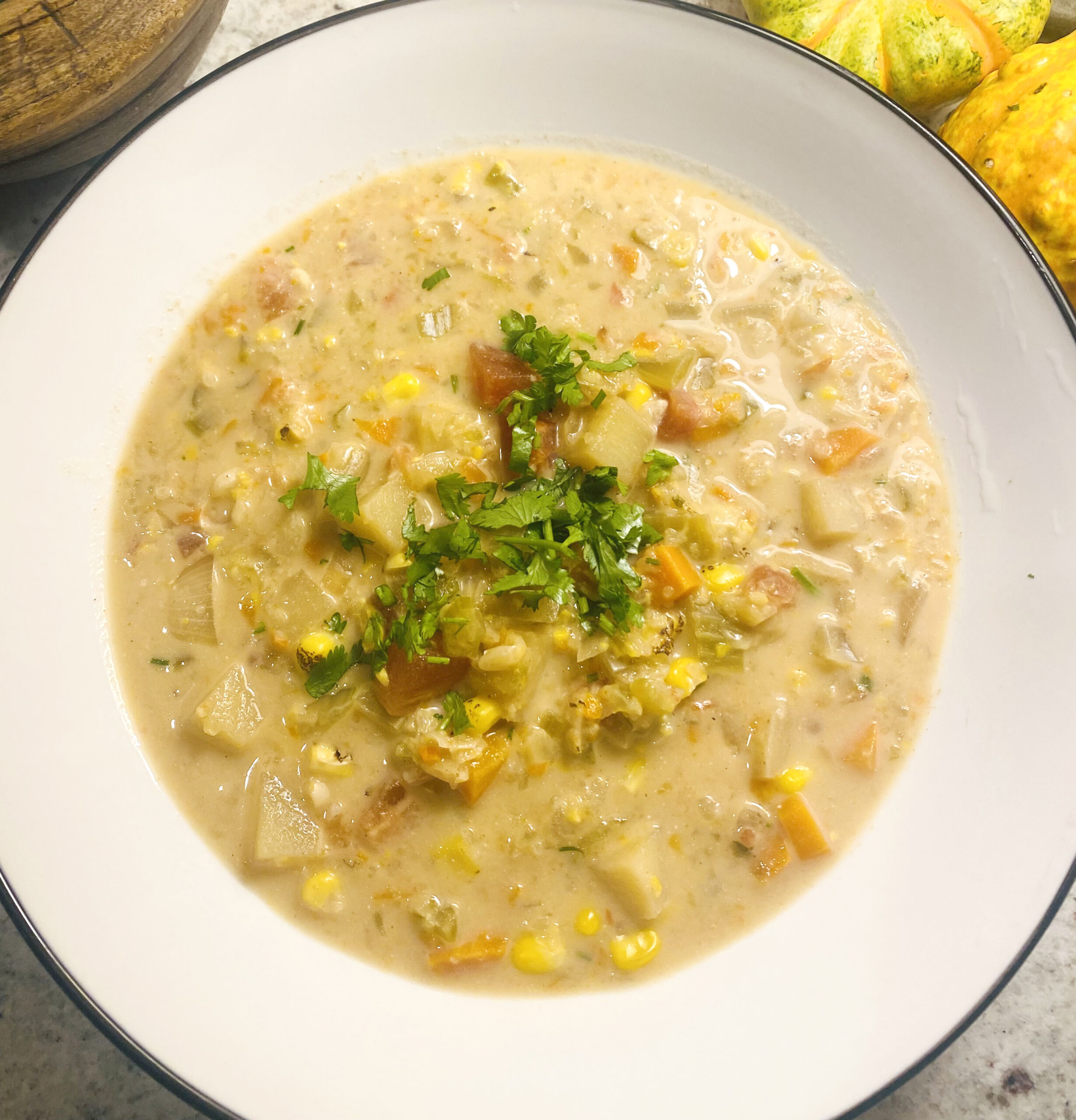 Creamy Vegan Corn Chowder Nan Simonsen