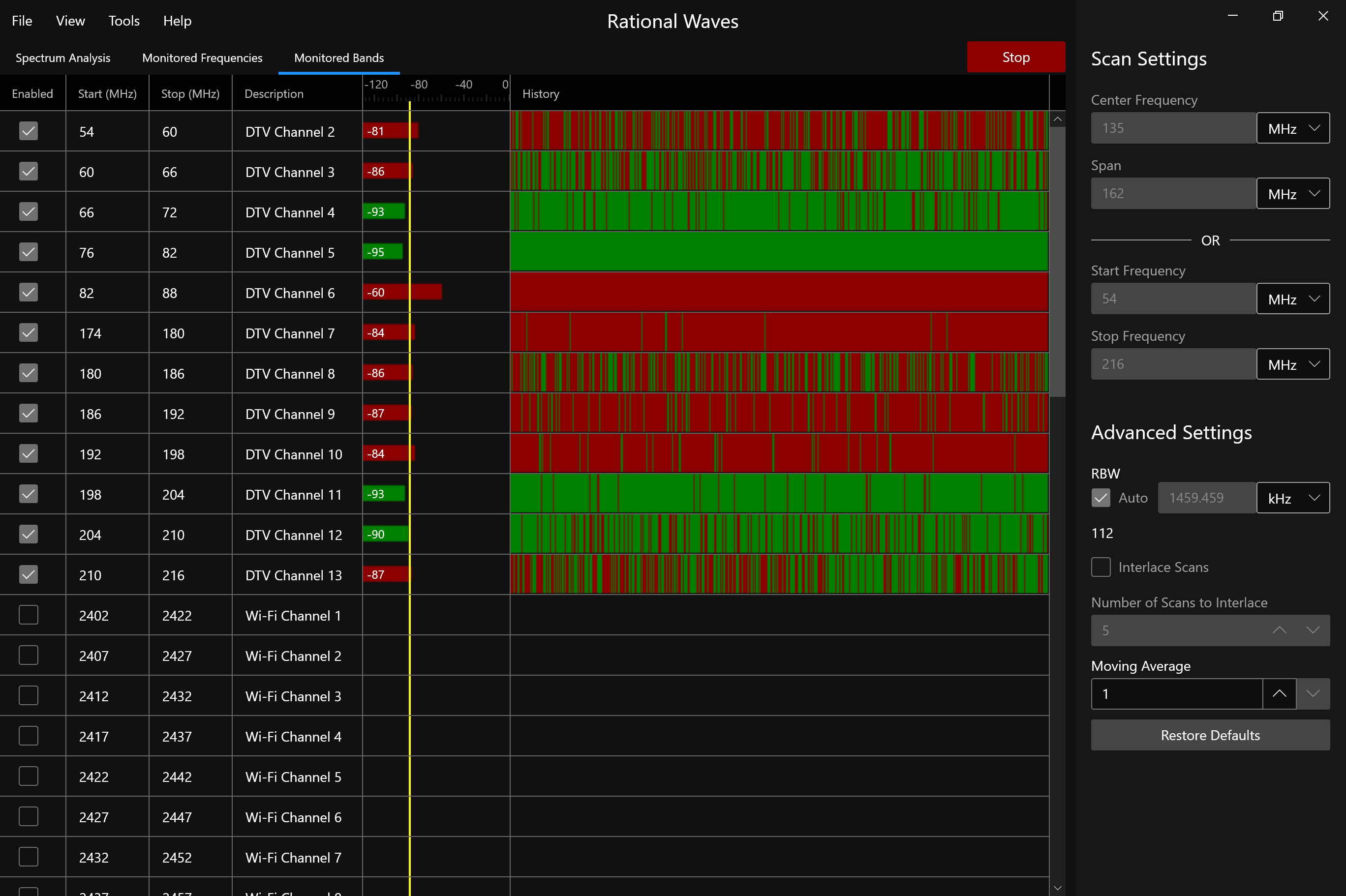 Rational Waves — Spectrum Analyzer Software