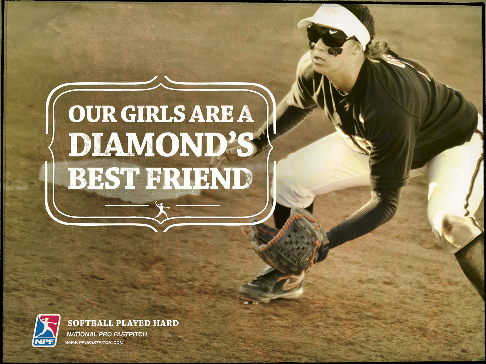 National Pro Fastpitch Print Advert By Softball Played Hard, 2 Ads
