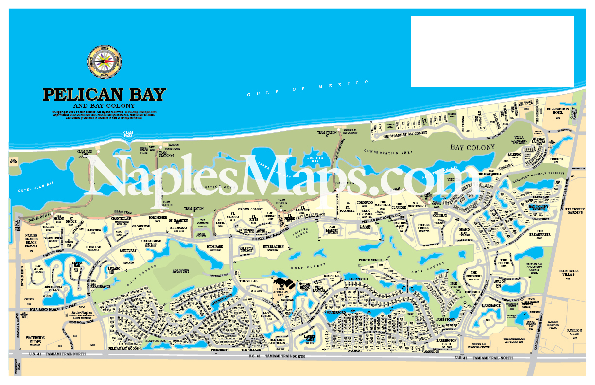 Map Pelican Bay Area (customized sample) Naples Florida