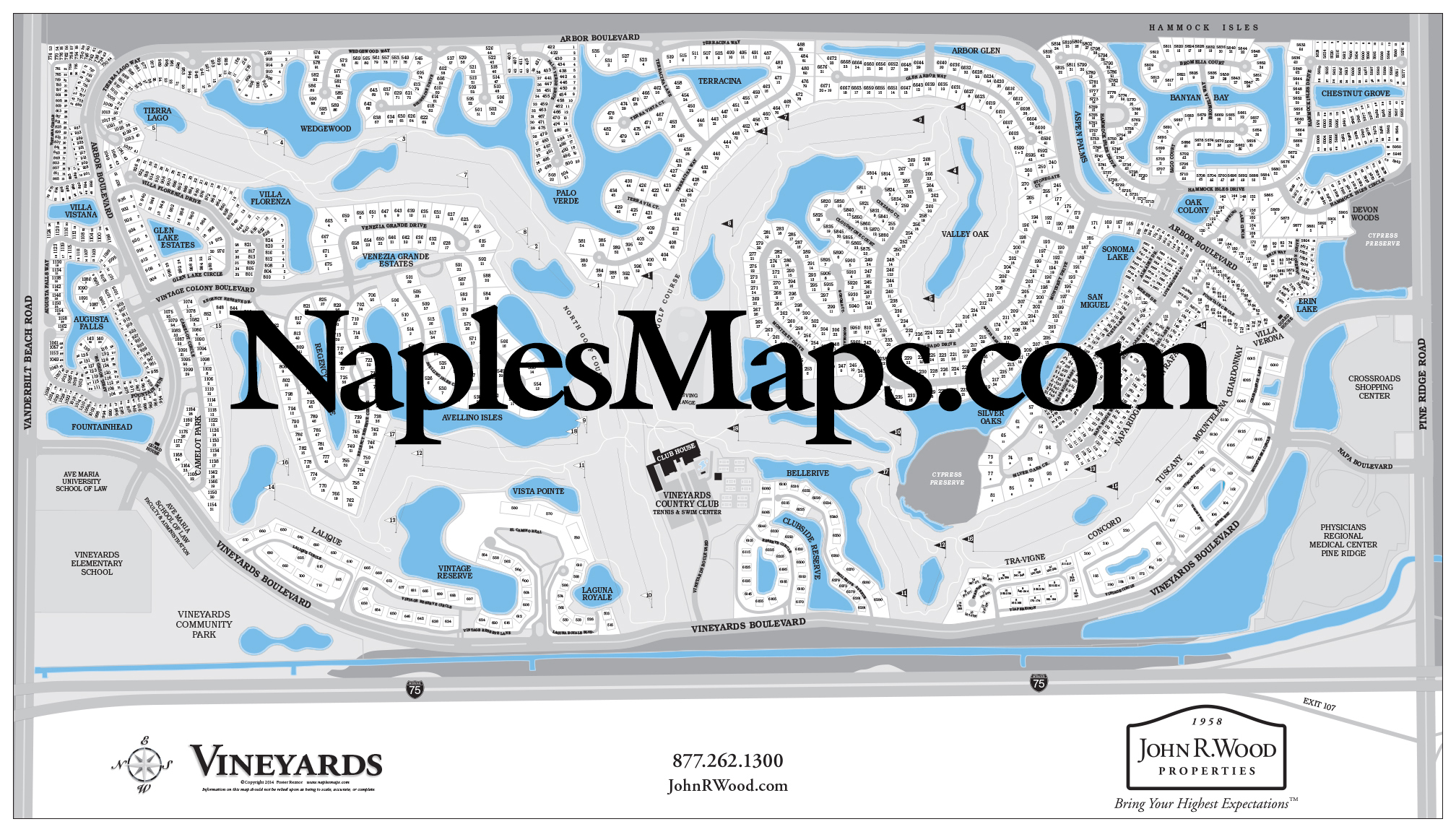 Map of Vineyards (customized sample) Naples Florida